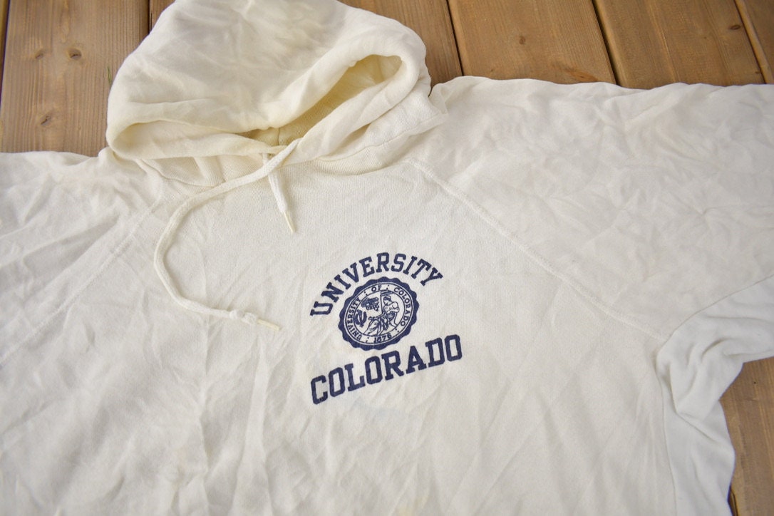 Vintage 1970s University Of Colorado Collegiate Hoodie Made In USA Size XL