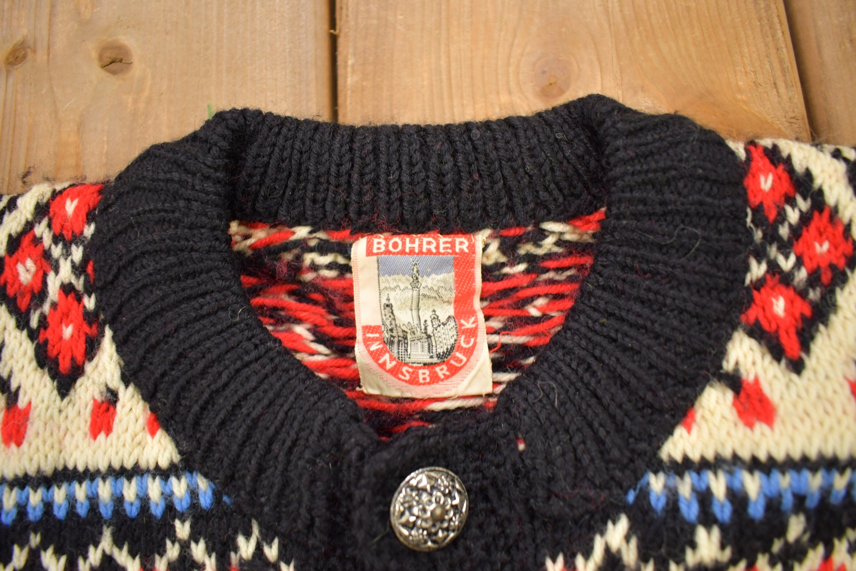 Vintage 1980s Bohrer Innsbruck Knitted Cardigan Sweater
