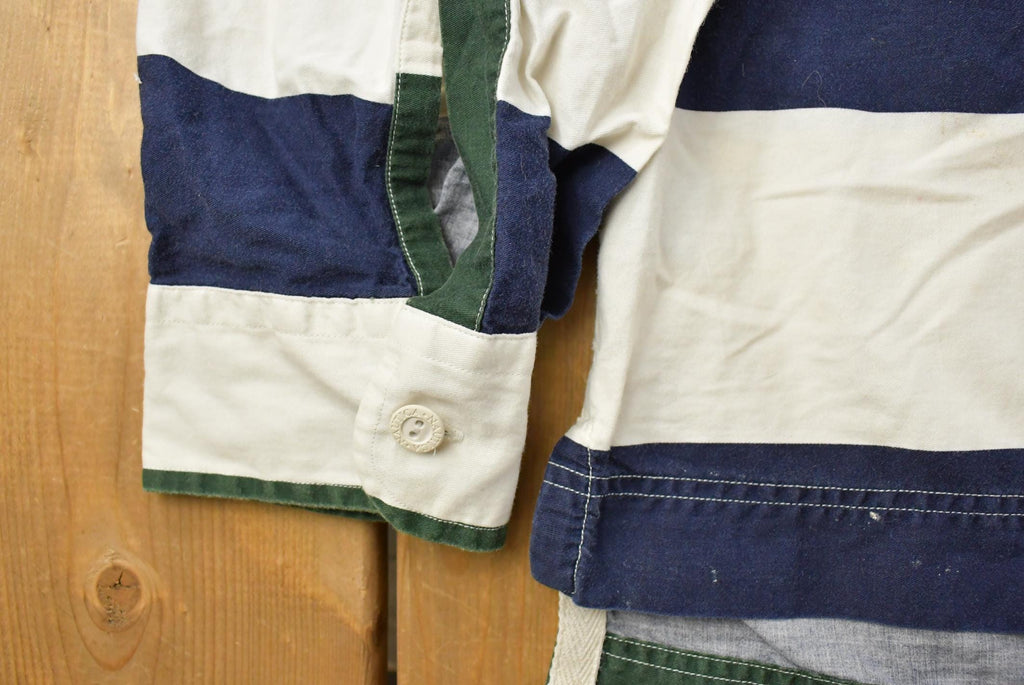 Vintage 1990s Nautica Striped Rugby Long Sleeve Polo Shirt Men's XL / Sailing Nautical / Athleisure / Streetwear / Preppy / Streetstyle