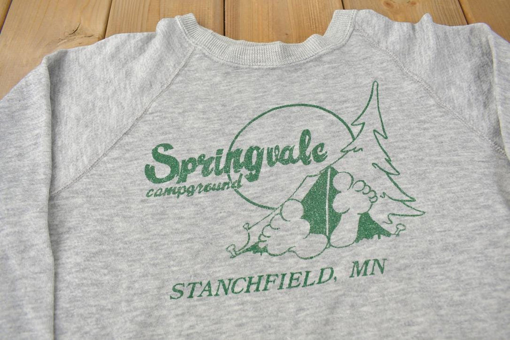 Vintage 1980s Springvale Campground Stanchfield Michigan Souvenir Crewneck Sweatshirt