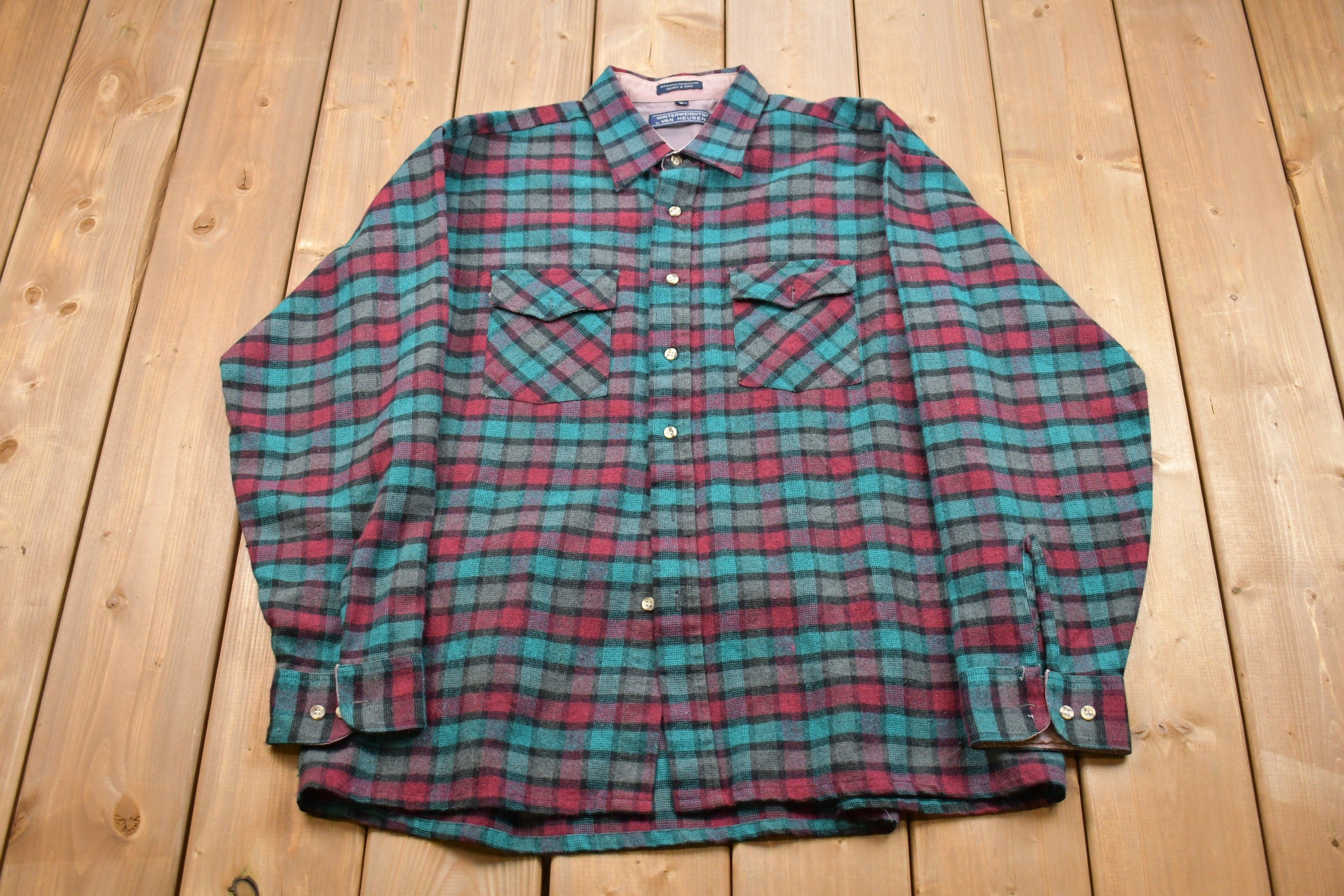 Vintage 1990s Winter Weight Button Up Shirt