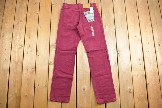 LEE Denim Regular Fit Deadstock Vintage 1980s Jeans Size 31 x 32 Burgundy / New With Tags / 80s Denim / Union Made In USA / Slim Fit