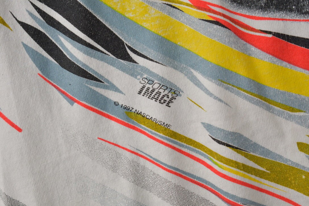 Vintage 1997 Winston Cup NASCAR All Over Print Racing Graphic T-Shirt Made In USA