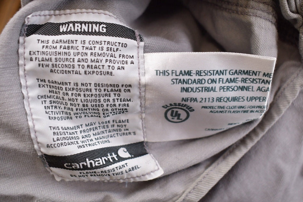 Vintage 1990s Flame Resistant Carhartt Blank Button Up Shirt