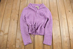 Vintage 1980s Like Love Purple Knit Cardigan Sweater