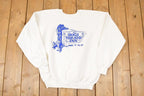 Vintage 1980s Hogs Breath Inn Seahorse Cartoon Graphic Print Crewneck Sweatshirt Mens L