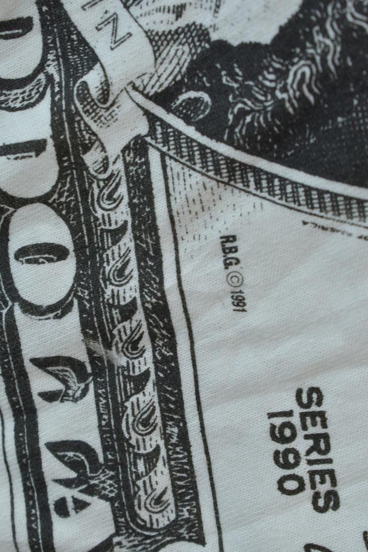 Vintage 1991 100 Dollar Bill All Over Print Graphic T Shirt