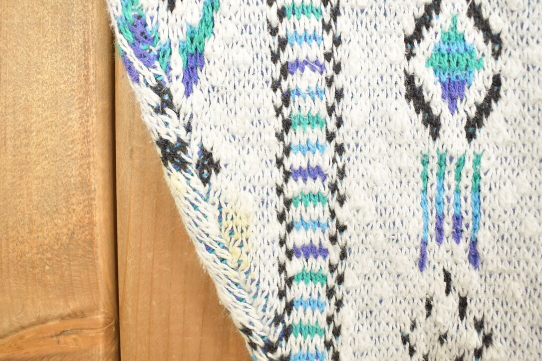 Vintage 1990s 417 Van Heusen Knitted Crewneck Sweater / Vintage 90s Crewneck / All Over Pattern / Abstract Knit/ Knit Pullover / Made in USA