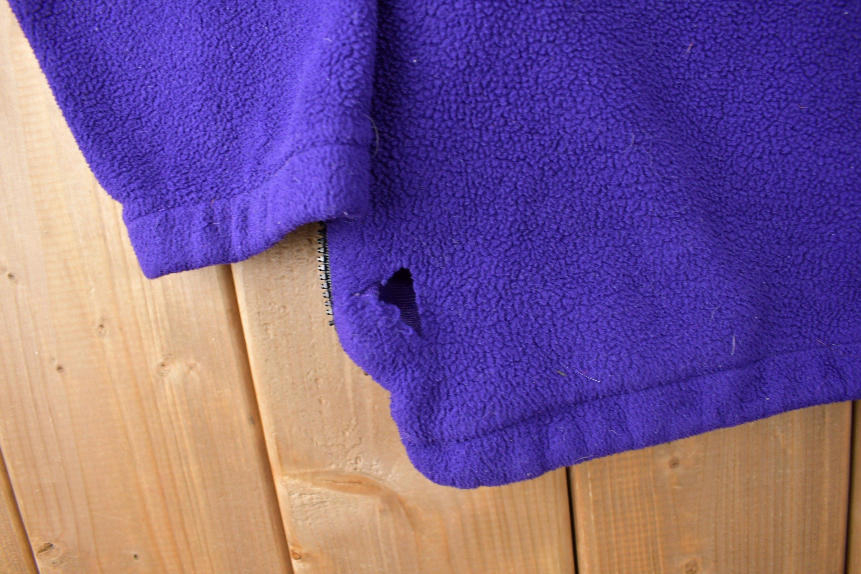 Vintage 1990s Eb Tek Eddie Bauer Purple Quarter Zip Fleece Sweater Size Large