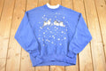 Vintage 1990s Coldwater Creek Blue Birds Double Collar Cute Souvenir Crewneck Sweatshirt Womens L