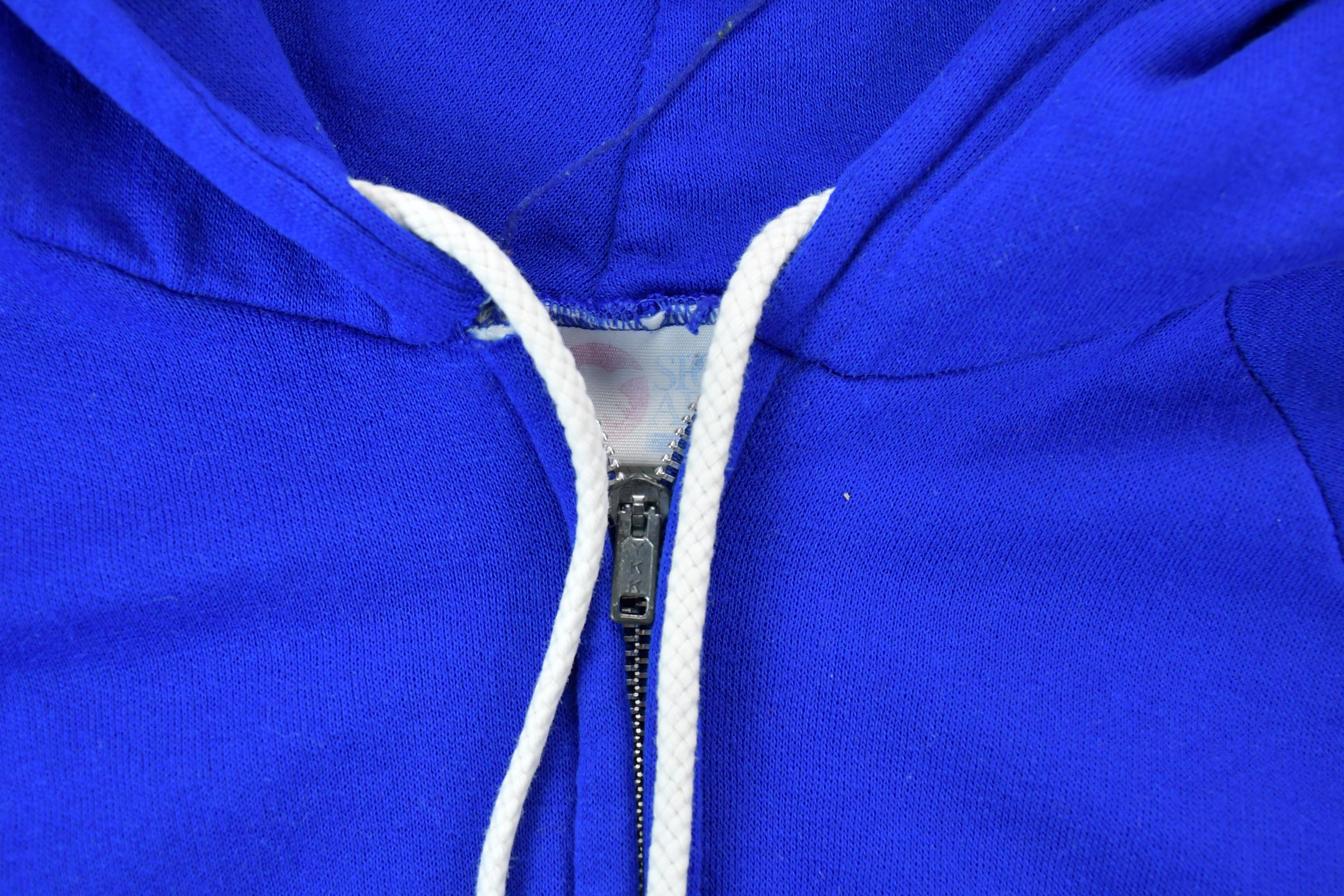 Vintage 1990s Blank Blue Sports Afield Full Zip Hoodie