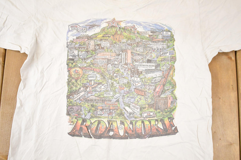 Vintage 1990s Tennessee River Roanoke Virginia Souvenir Travel T-Shirt Men's L