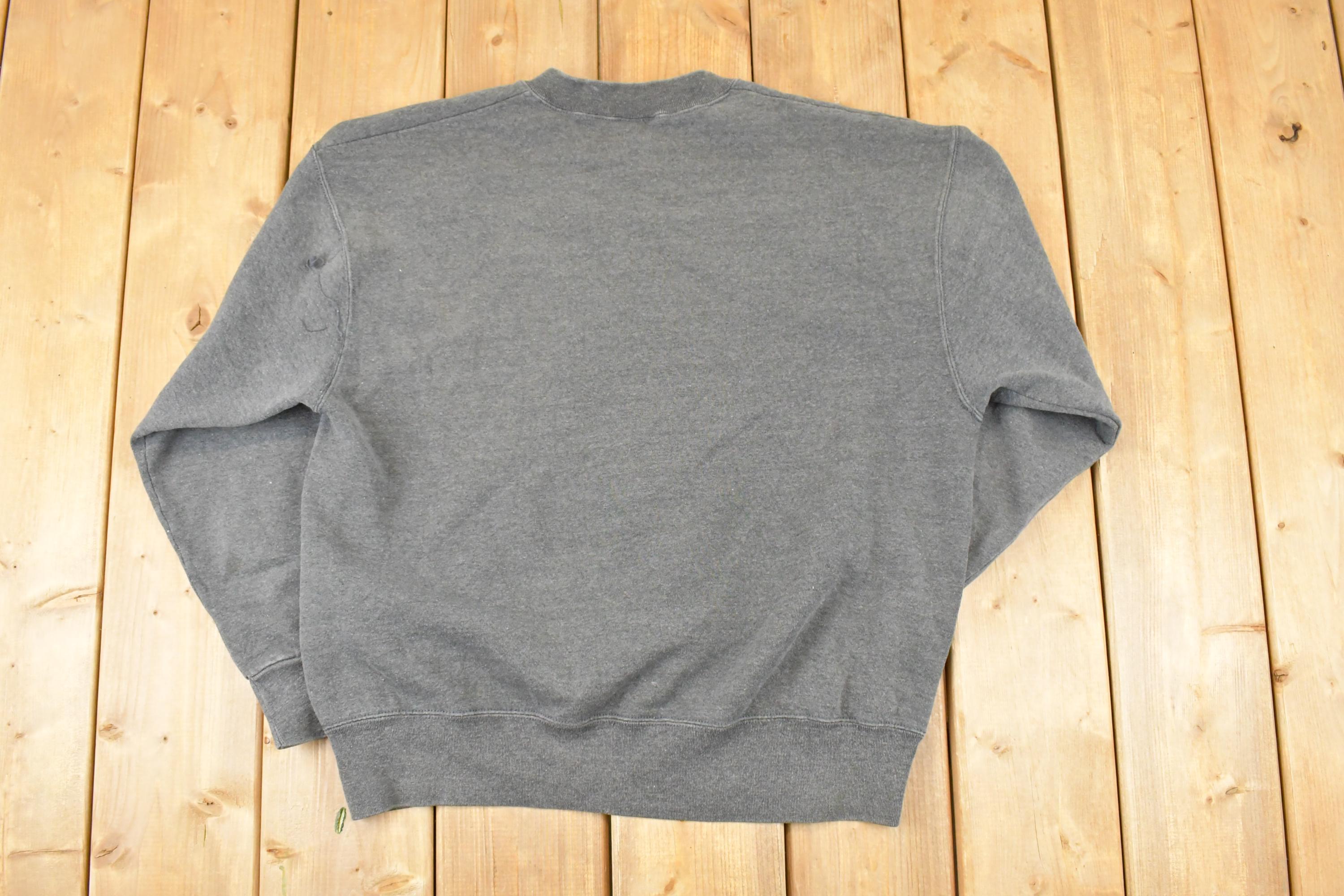 Vintage 1990s Premium Weight Fleece Blank Crewneck Sweatshirt Mens L