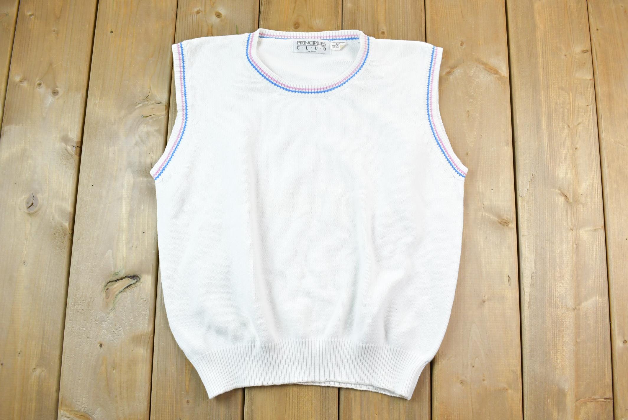 Vintage 1990s Principles Club Knit Crewneck Sweater Vest