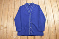 Vintage 1980s Pleated Polyester Cardigan Sweater