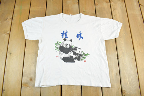 Vintage 1990s Cute Panda Animal Graphic T-Shirt Women's Medium / Nature / Cute Animals / Single Stitch