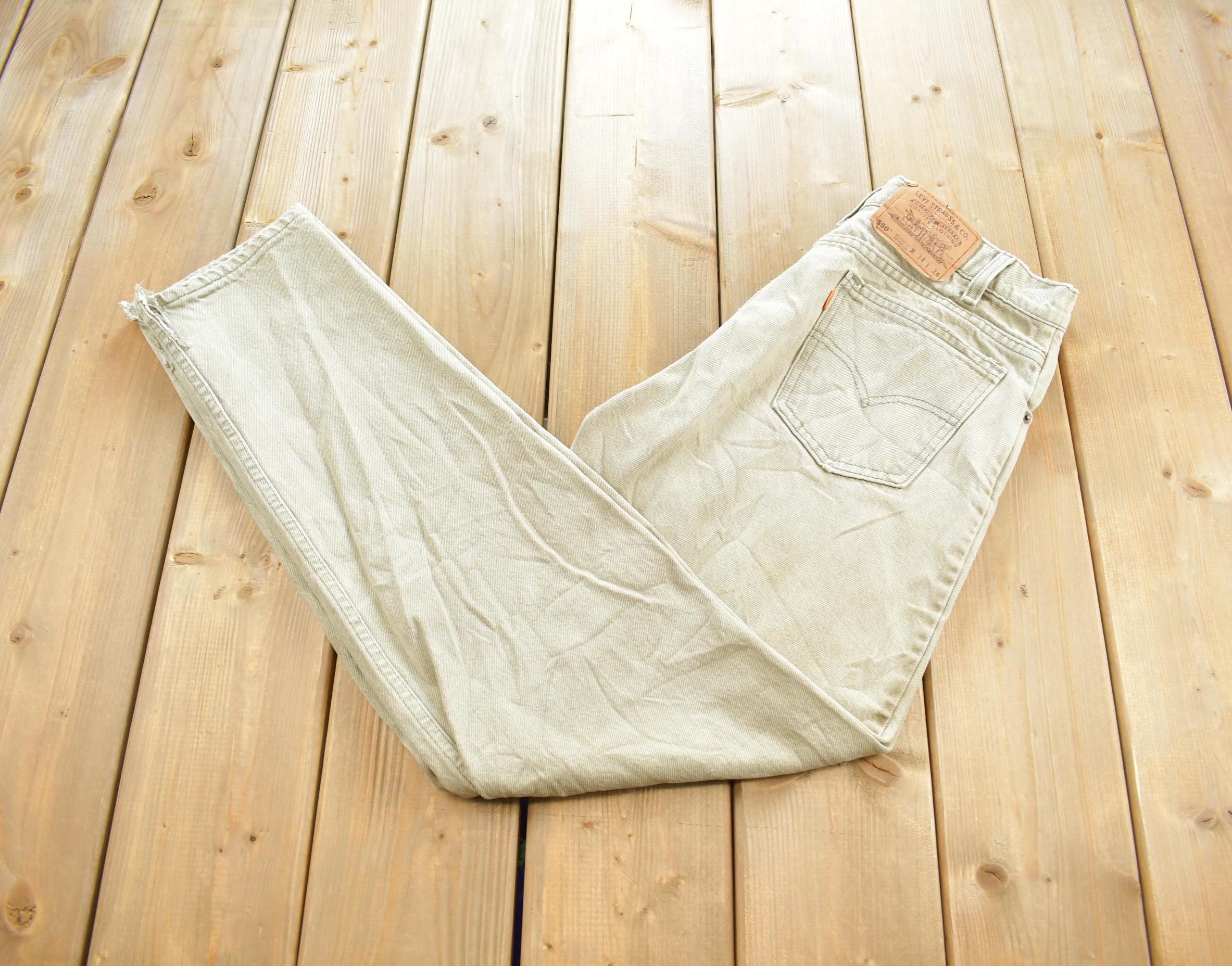 Vintage 1990s Levi's Orange Tab Distressed Denim Jeans Size 34x34