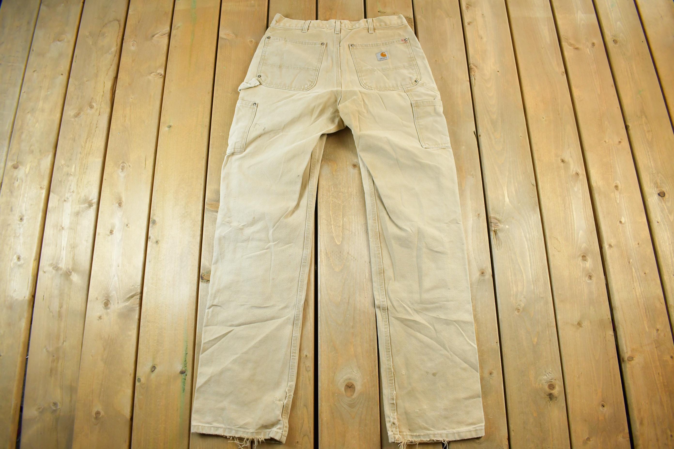 Vintage 1990s Carhartt Double Knee Denim Work Pants Size 30 x 34