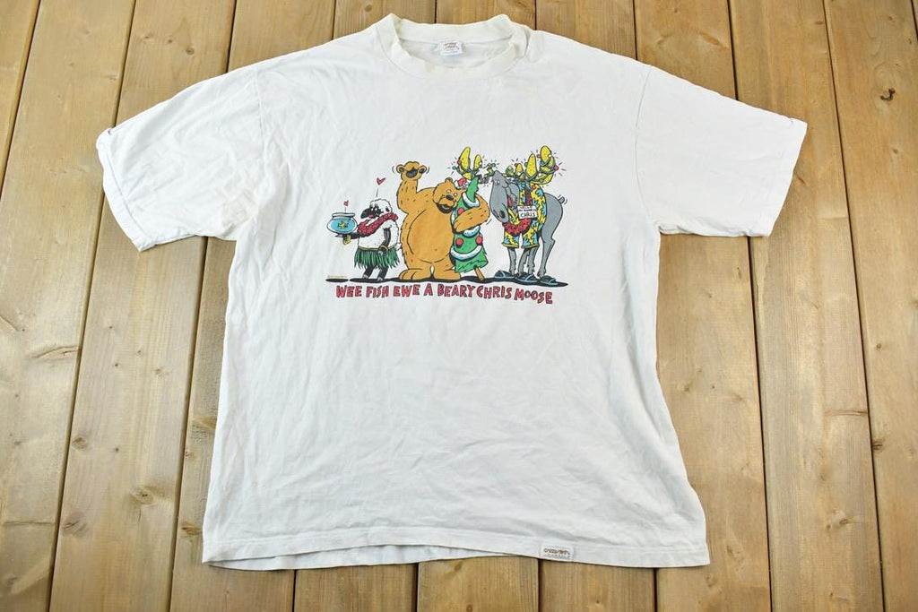 Vintage 1980s Crazy Shirts Hippie Reindeer Single Stitch T-Shirt