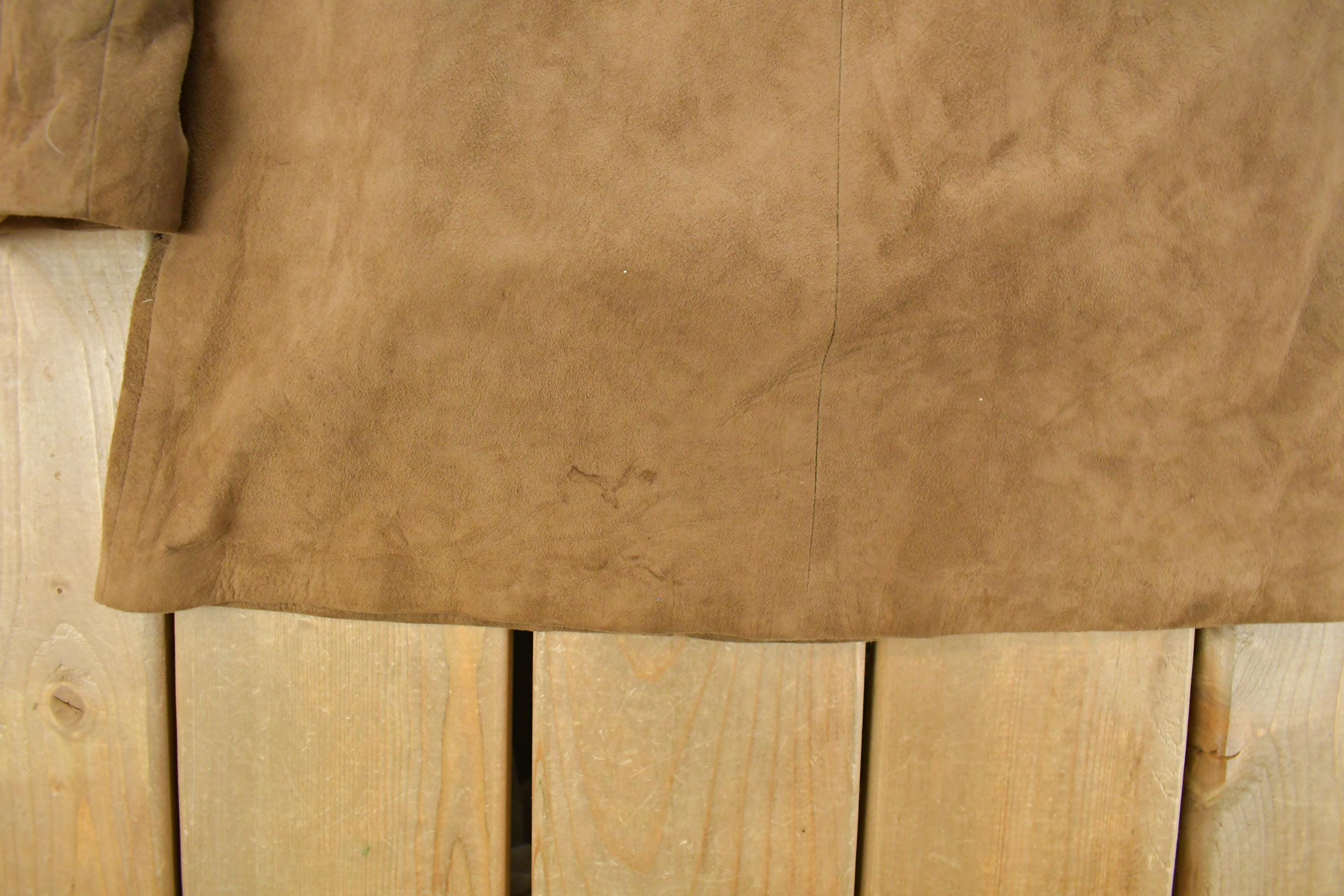Vintage 1970s Suede Leather Wool Lined Blazer Jacket Women's Medium