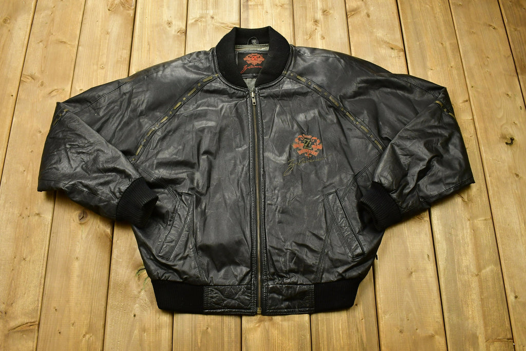 Vintage 90's Cavaricci Horse Graphic Leather Jacket Katamandu Airbrush