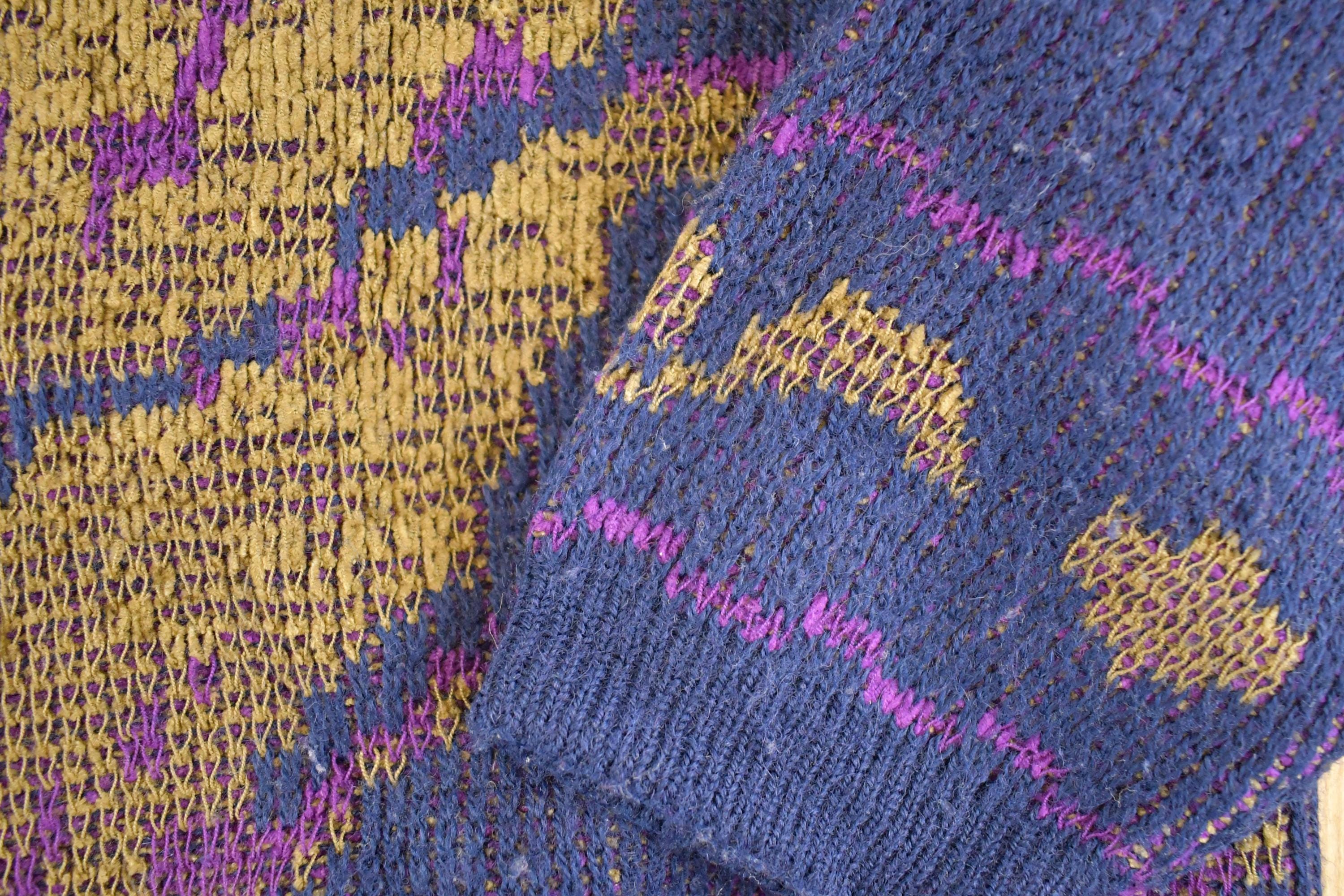 Vintage 1990s Andrea AOP Floral Wool Knit Crewneck Sweater Women's L /