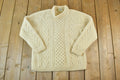 Vintage 1990s Gaeltarra Hand Cable Knit In Ireland Wool Crewneck Sweater