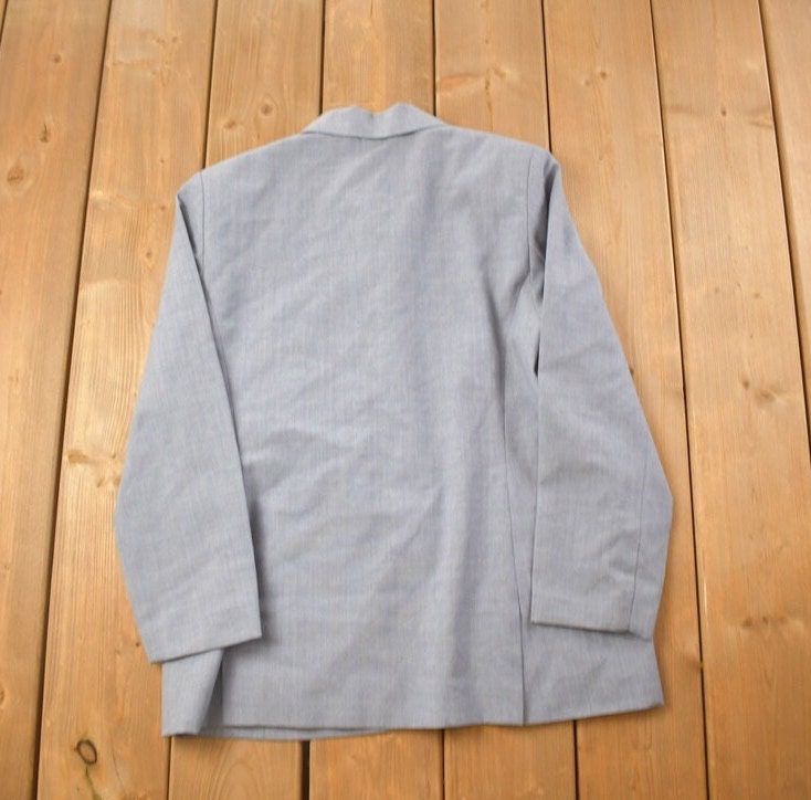Vintage 1990s Pendleton Blank Blue Wool Button Up Blazer