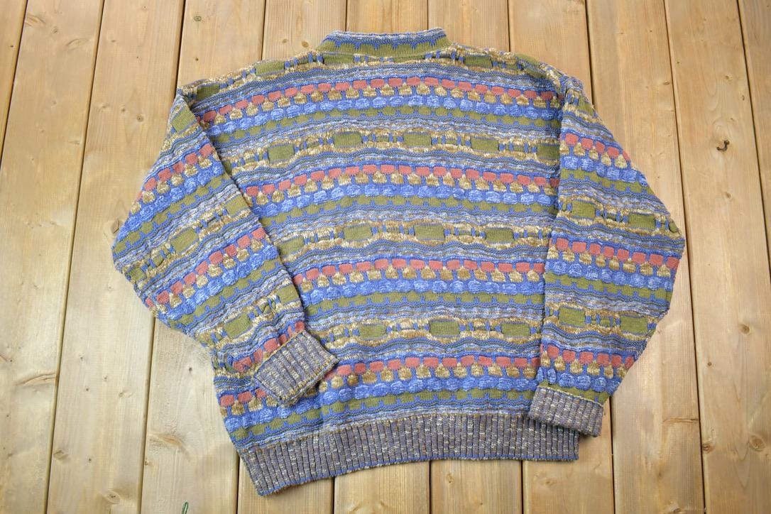 Vintage 1990s Crossings Knit Crewneck Sweater /