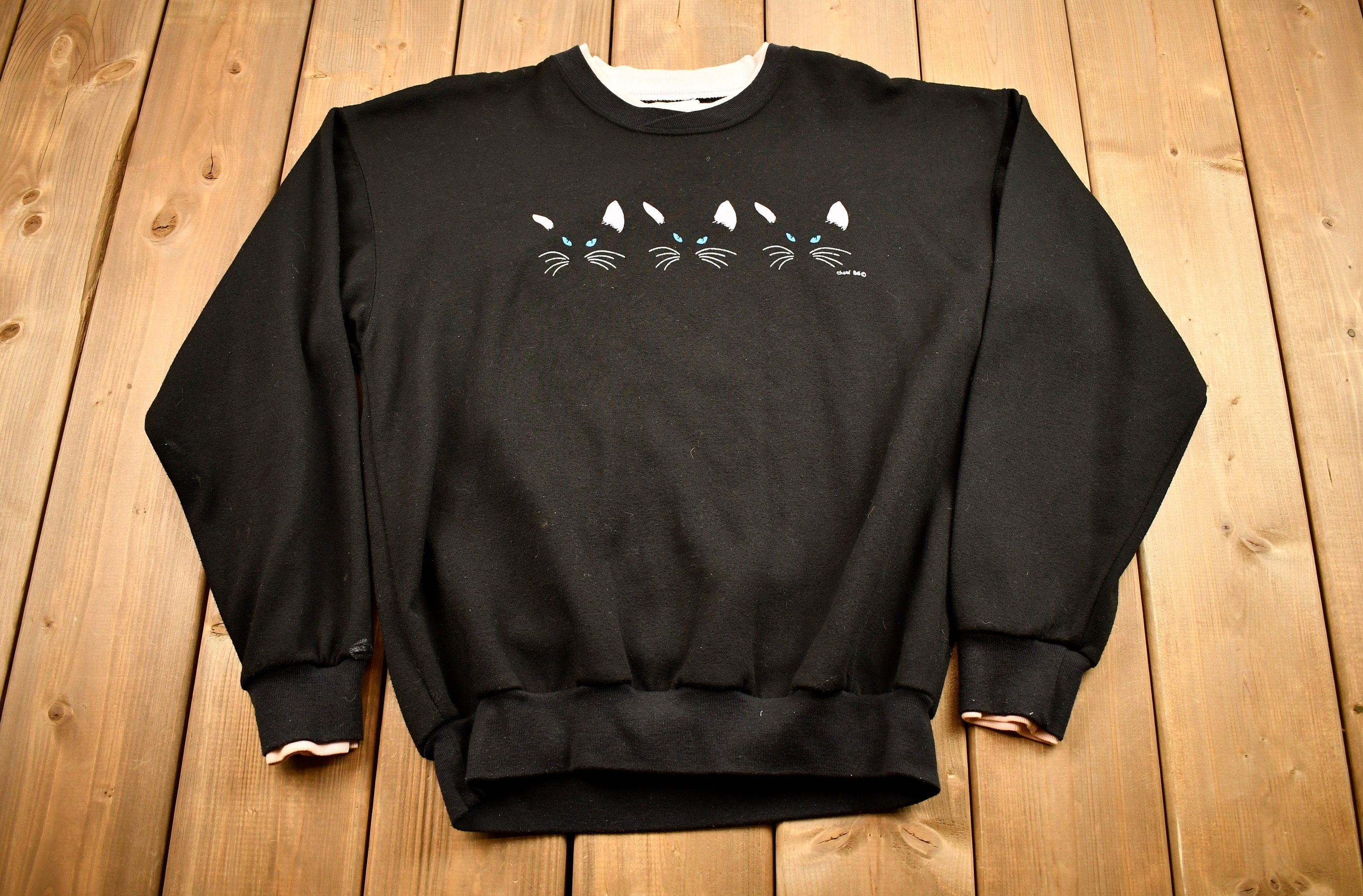 Vintage 1986 Cats Graphic Crewneck