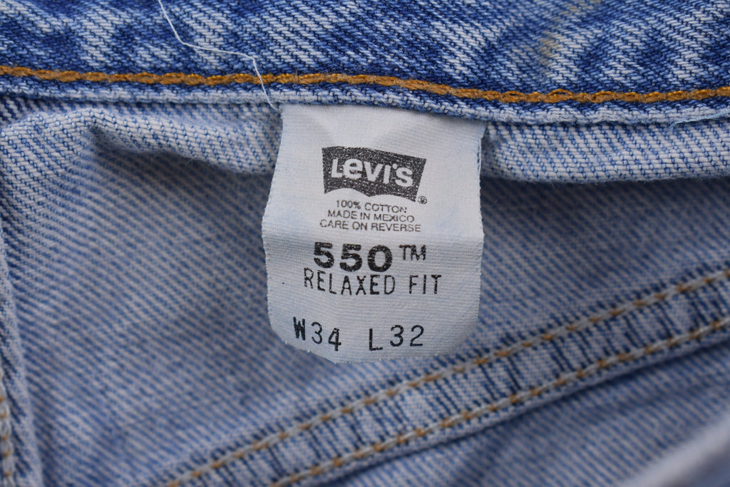 Vintage 1990s Levi's 550 Red Tab Jeans Size 34 x 30