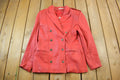 Vintage 1990s Pelle Club Genuine Leather Red Overcoat