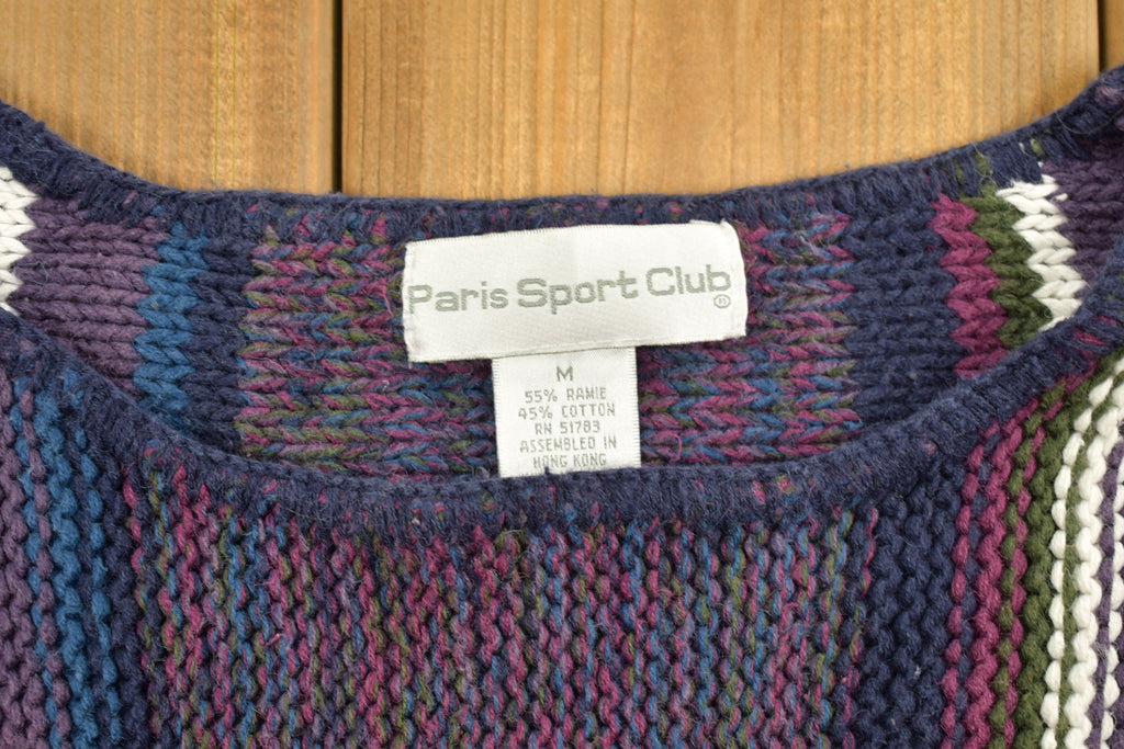 Vintage 1990s Paris Sport Club Knitted Sweater