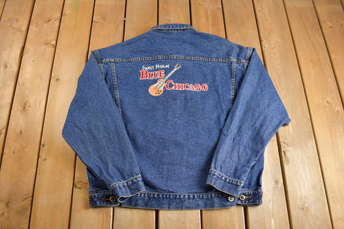 Vintage 1990s Embroidered Denim Jean Jacket / Vintage Denim / Streetwear / Vintage Fall Outerwear / Fall Jacket / Levi's denim