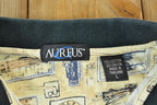 Vintage 1990s Aureus Golfing AOP Button Up Polo Shirt