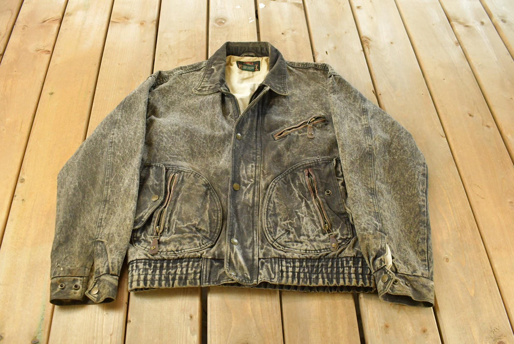 Vintage 1990s Greatland Acid Wash Denim Jacket Men's Medium