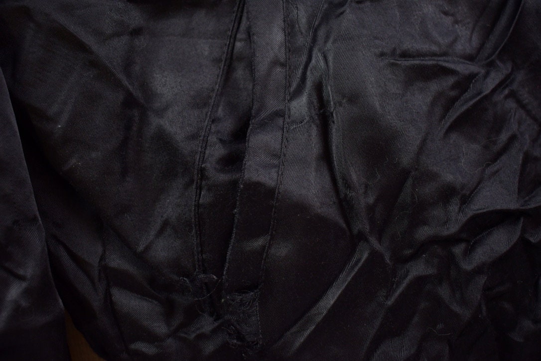 Vintage 1990s Mahoning County Satin School Bus Theme Bomber Jacket