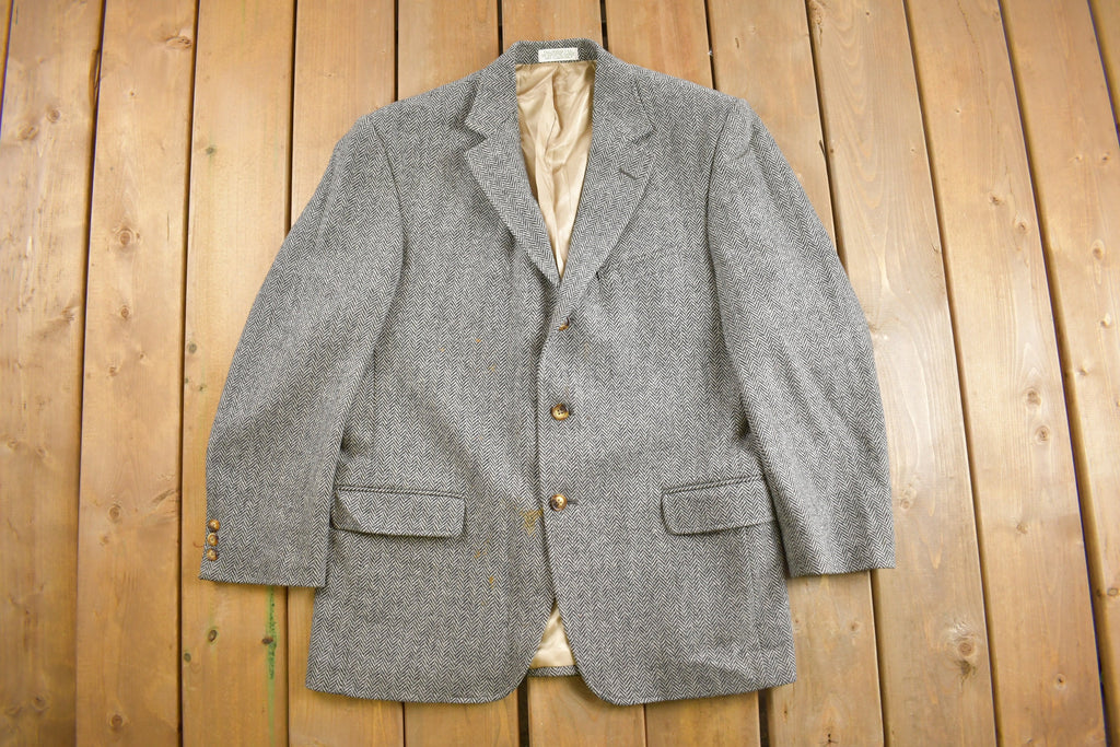 Vintage 1980s Orvis Herringbone Blazer Button Up Shirt