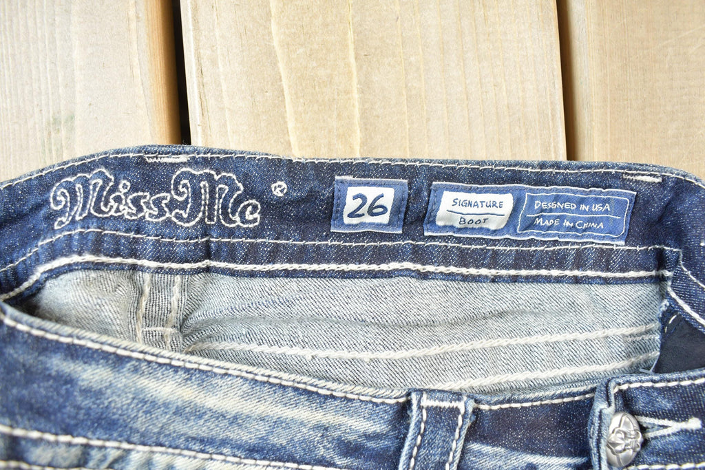 Vintage Y2K Miss Me Bedazzled Low Rise Jeans Size 26x33