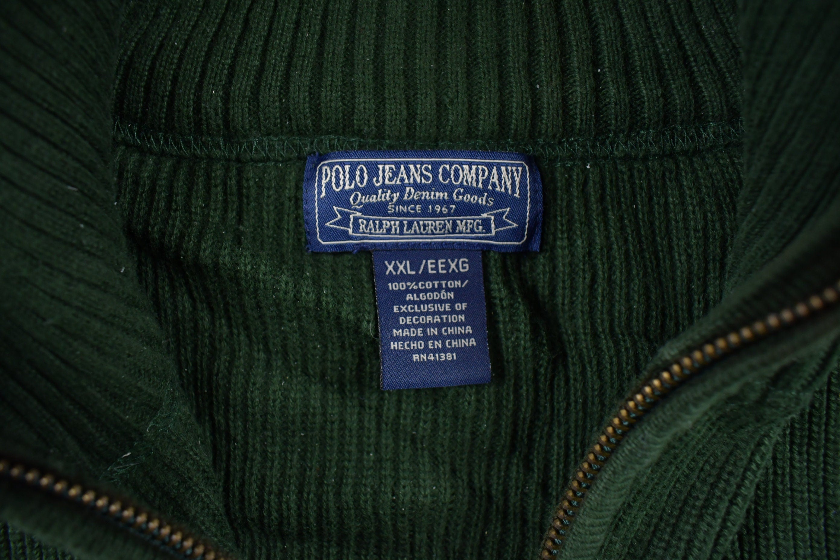 Vintage 1990s Polo Jeans Quarter Zip Sweatshirt