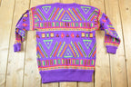 Vintage 1990s Snap By Knit Set Abstract Pattern Crewneck Sweater Mens L