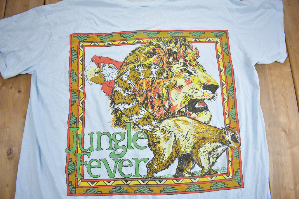Vintage 1990s Jungle Fever Lion Graphic Theme Graphic T-Shirt