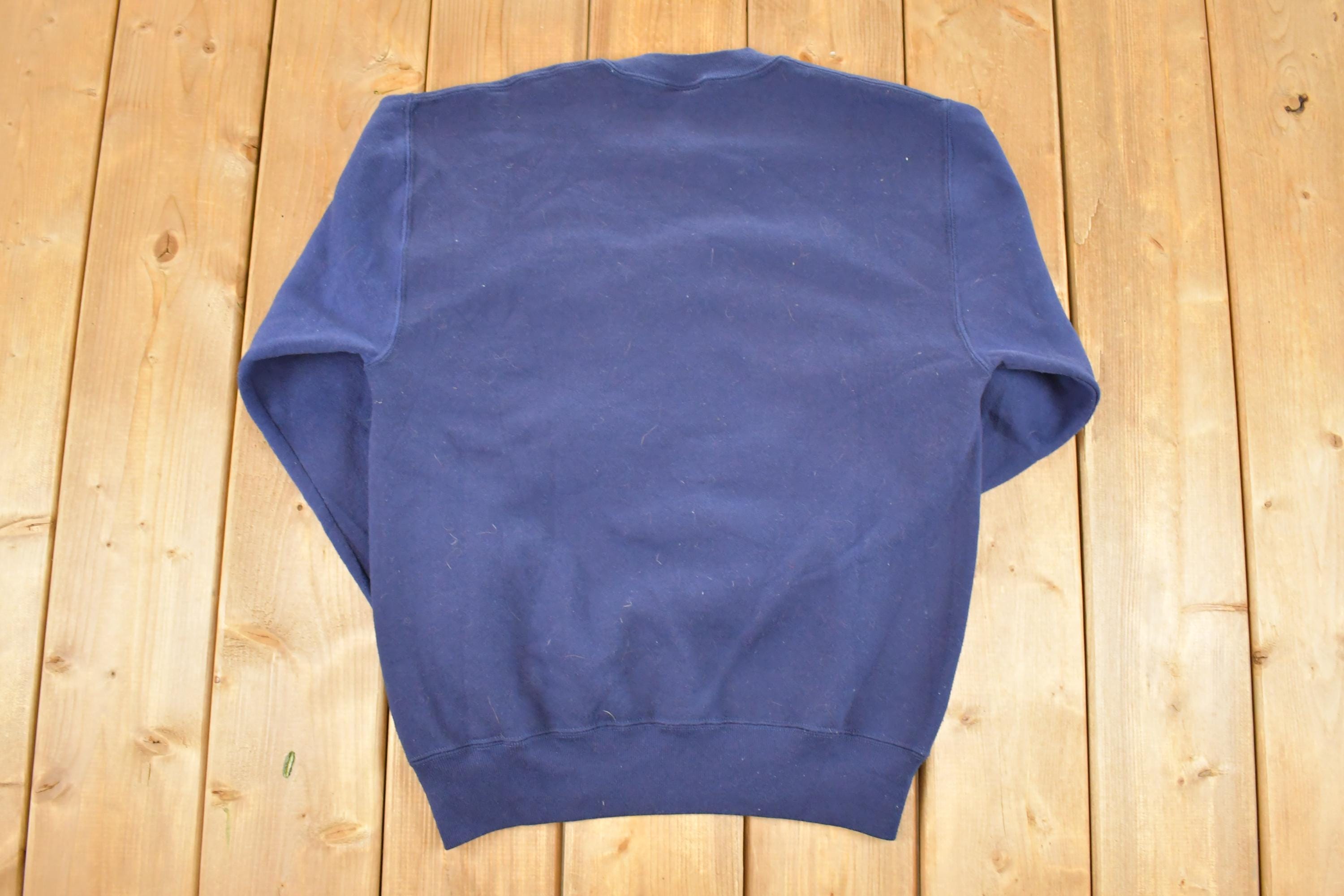 Vintage 1990s Virginia Russell Athletics Big Text Logo Crewneck Sweatshirt Men's M
