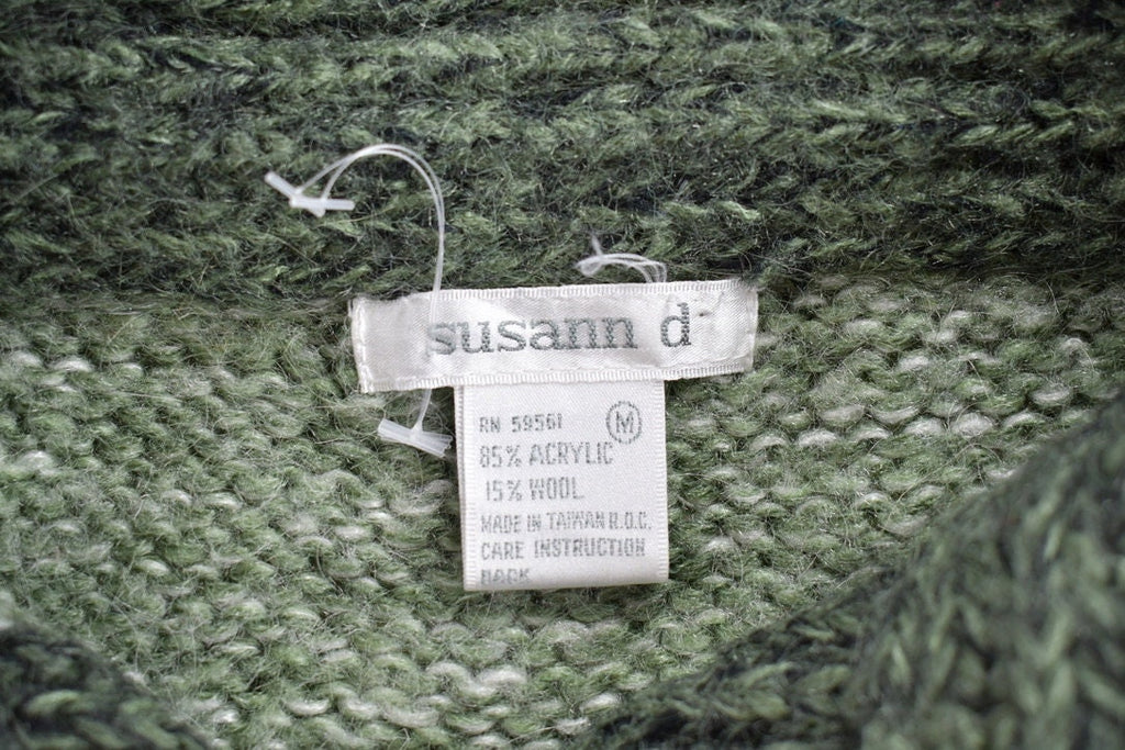 Vintage 1990s Susann D Abstract Wool Knit Sweater