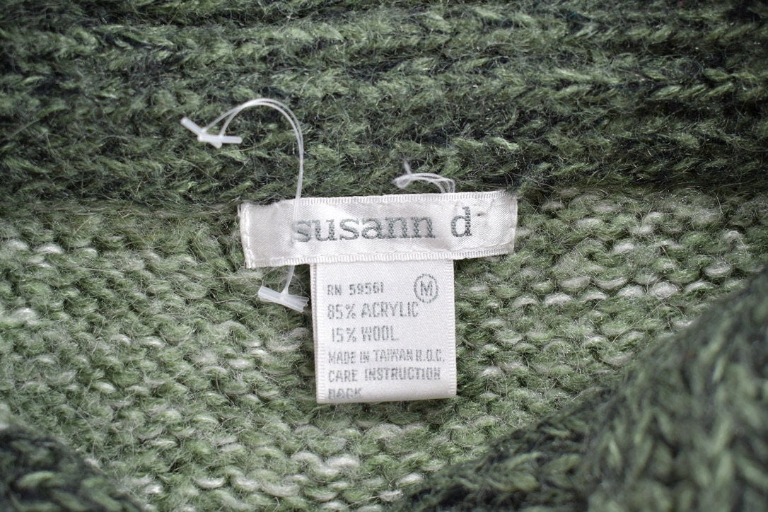 Vintage 1990s Susann D Abstract Wool Knit Sweater