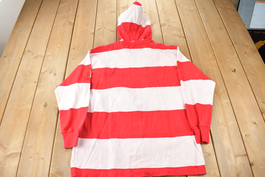 Vintage 1980s Mondetta Canada Embroidered Striped Hoodie Size Medium