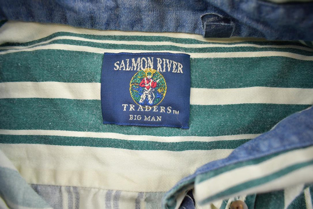 Vintage 1990s Salmon River Traders Big Man Blank Button Up Shirt