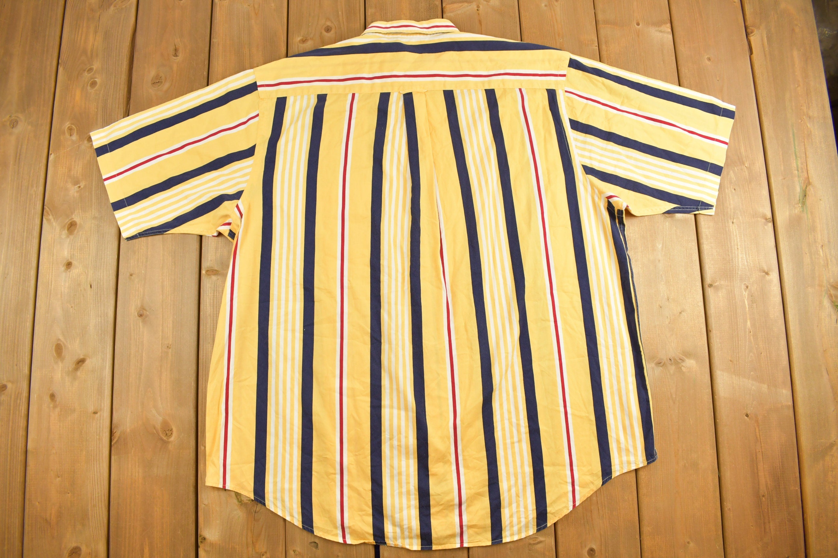 Vintage 1990s Nautica Colorful Striped Button Up Shirt