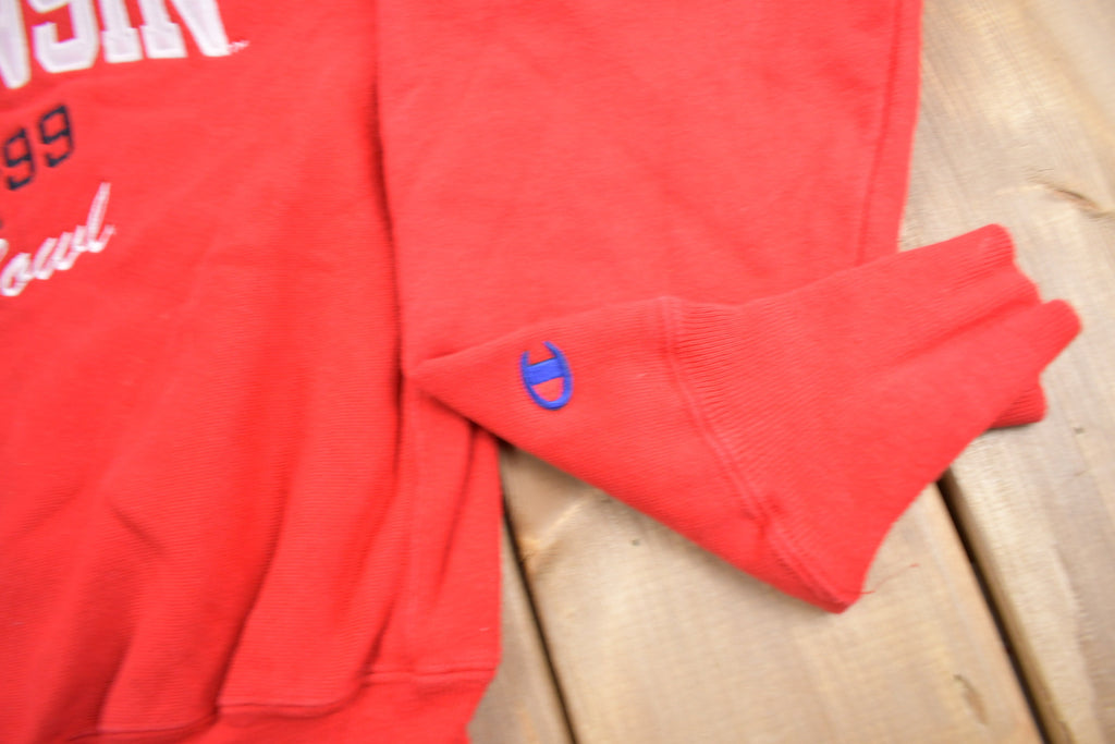 Vintage 1999 Wisconsin Rose Bowl Champion Reverse Weave Crewneck Sweatshirt