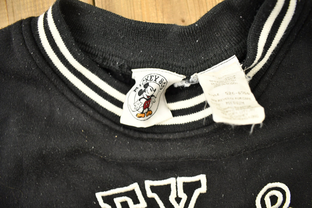 Vintage 1990s Mickey & Co Embroidered Crewneck Black and White